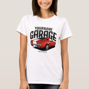 Personlig Muscle Car 1967 Red Fastback Garage T Shirt
