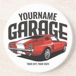 Personlig Muscle Car 1967 Red Fastback Garage Underlägg