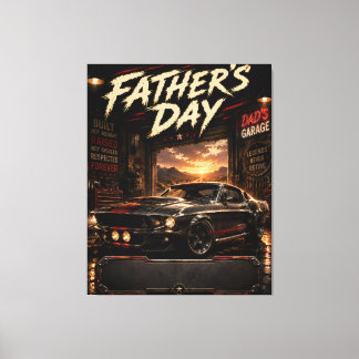 Personlig Muscle Car Canvas-gåva till Pappa Canvastryck