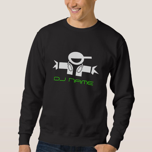 Personlig Music DJ sweatshirt | Lägg till namn (Framsida)