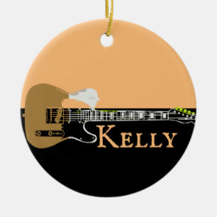 Personlig Music Electric Bass Guitar Ceramic O Julgransprydnad Keramik