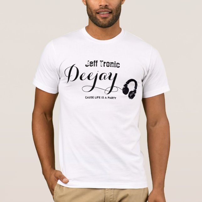 personlig Music frimärke för DJ T-shirt (Framsida)