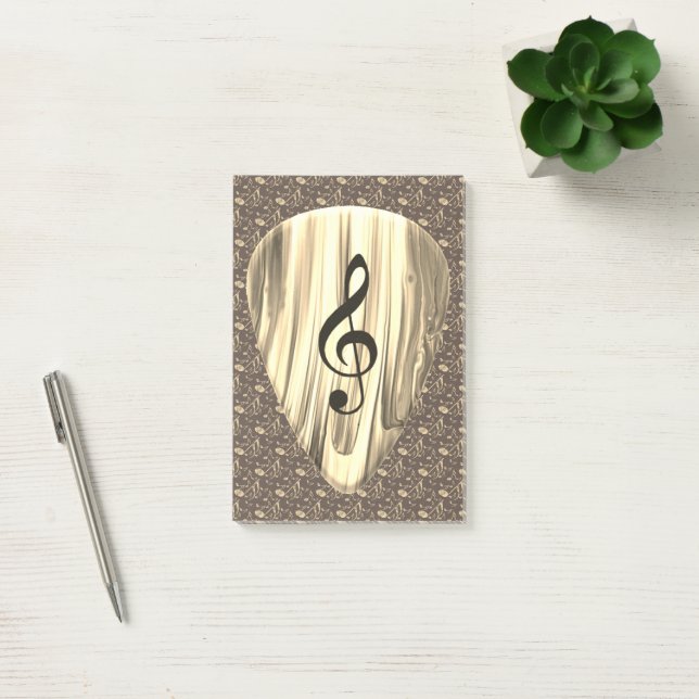 Personlig Music Note Gitarr Plektrum Post-it Block (Kontor)