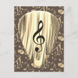 Personlig Music Note Gitarr Plektrum Vykort