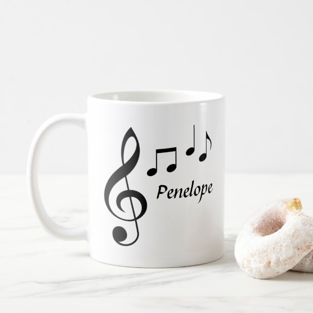 Personlig Music Note Mugg (Med munk)
