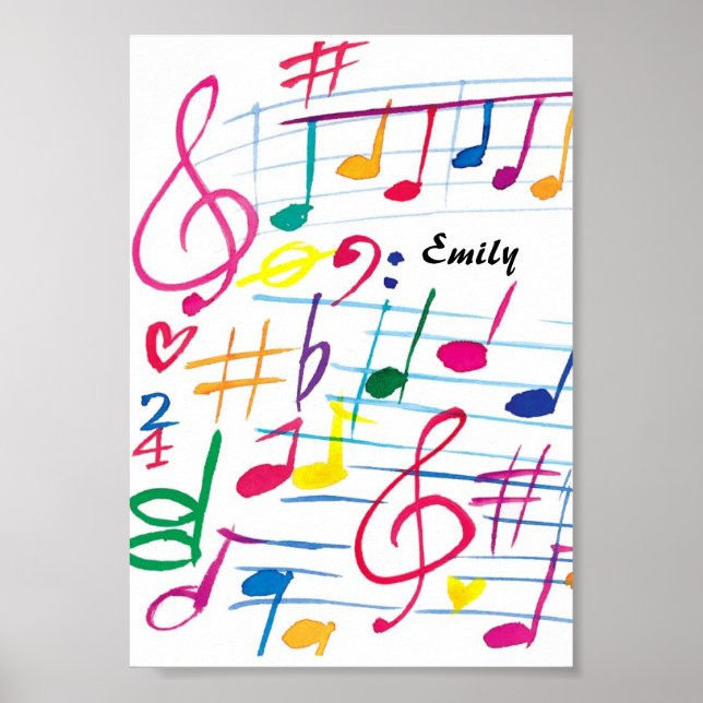 Personlig Music Note Poster (Framsidan)