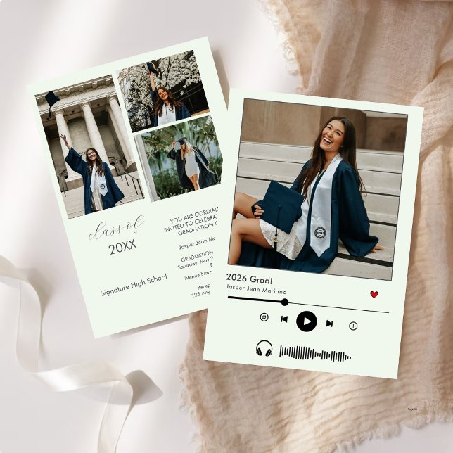 Personlig Music Player Class of 2025 studenten Inbjudningar (Skapare uppladdad)