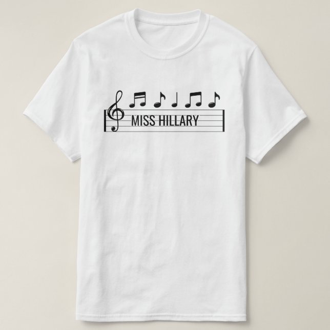 Personlig Music Teacher Namn T Shirt (Design framsida)