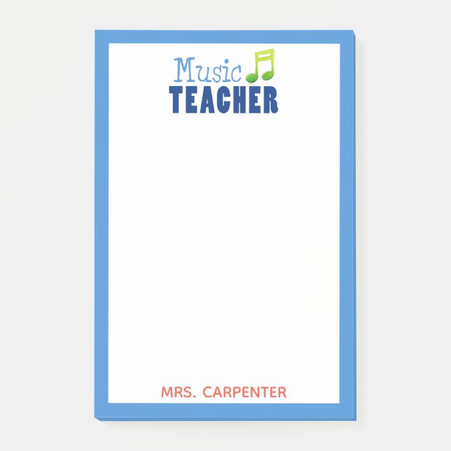 Personlig Music Teacher Post-it Block (Framsida)