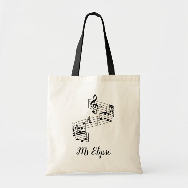Personlig Music Teacher Tote bags Tygkasse (Framsidan)