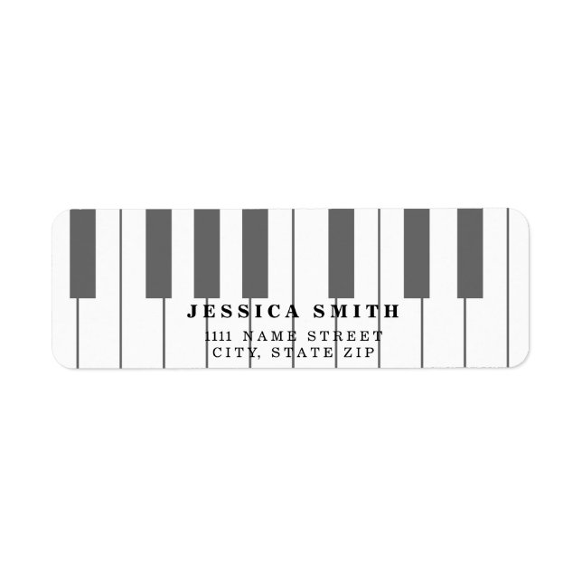 Personlig Musical piano nycklar Returadress Etikett (Framsidan)