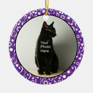 Personlig Musik noter Photo Ornament - Lila