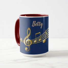 Personlig, musiksymboler, Blue & Red Combo Mugg