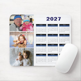 Personlig musmatta med 3 bilder och kalender för 2