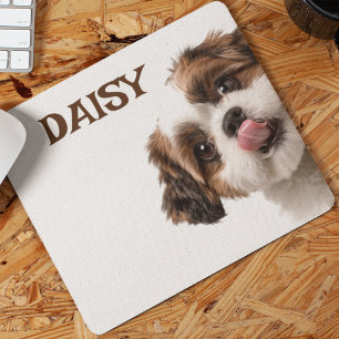 Personlig musmatta med hundfoto & namn