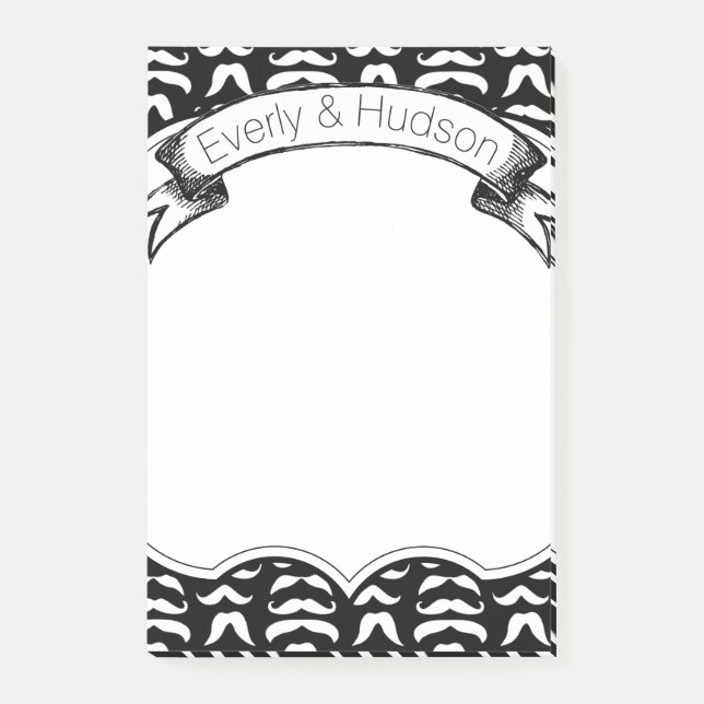 Personlig Mustache Hipster Post-it® Notes Post-it Block (Framsida)