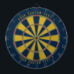 Personlig Mustard Grönt Red & Blue i mitten av årh Darttavla<br><div class="desc">Dartboard med ett program för färg i mitten av århundradet (mörk blått,  röd,  grönt och senap gult) med personligen överst och grund. Lägg till det här i din moderna hemdekoration under mitt århundrade!</div>