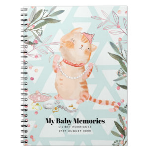Personlig My Baby Memories Princess Kitten Lili Anteckningsbok