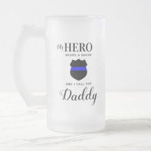 Personlig My Hero Wears A Badge Police Pappa