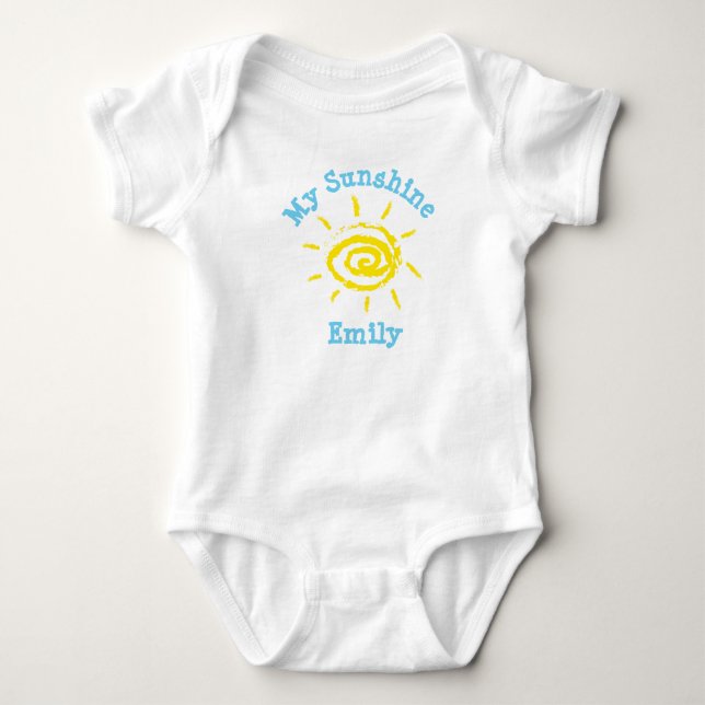 Personlig My Sunshine Baby Namn T Shirt (Framsida)