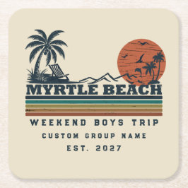 Personlig Myrtle Beach-helg Sjungkar Pojkarnas Sis Underlägg Papper Kvadrat
