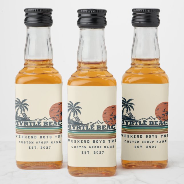 Personlig Myrtle Beach-helg Sjunglastfest Spritflaskor Etikett (Flaskor)