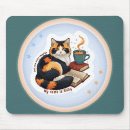 Personlig Mysig Calico Katt Teal Musmattor