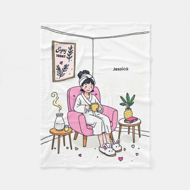 Personlig Mysig Dotterpresent Cute Självomsorg Fleecefilt (Framsidan)