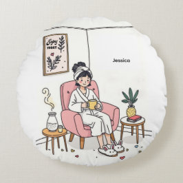 Personlig Mysig Dotterpresent Söt Egenvård Rund Kudde