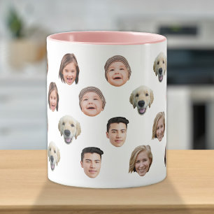 Personlig Mysig Familjeansikte 5 Bilder Mugg