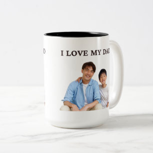 Personlig Mysig Familjeservis med 2 Bilder Mugg