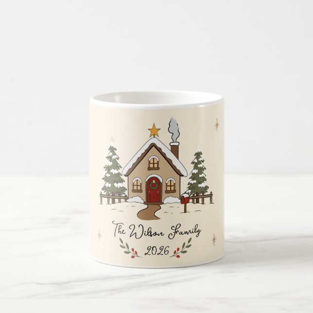 Personlig Mysig Julstuga  Kaffemugg (Center)