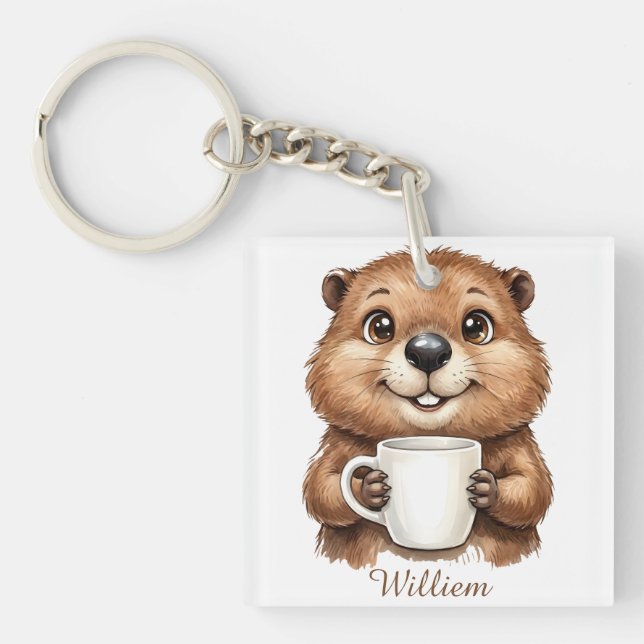 Personlig Mysig Kaffe Bäver Skogs Morgon (Framsidan)