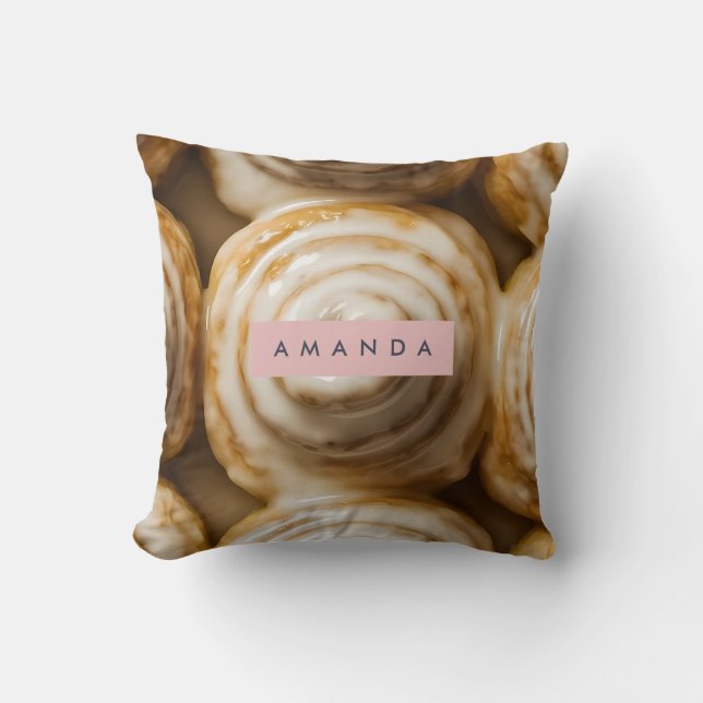 Personlig Mysig Kanelbullevirvel Kudde (Framsida)