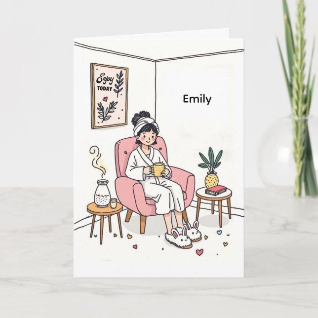 Personlig Mysig Mamma Present Söt Avslappnande Ege Kort (Framsida)