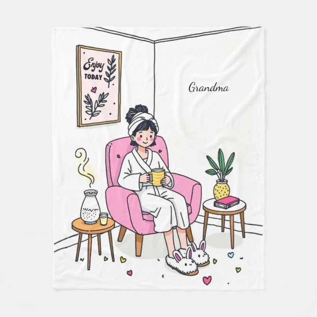 Personlig Mysig Mormor Present Mjuk Avslappnande S Fleecefilt (Framsidan)