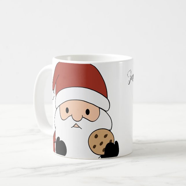 Personlig Mysig Tomte Jul Kaffemugg (Framsida vänster)