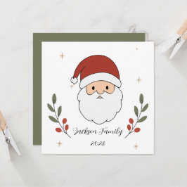 Personlig Mysig Tomte Jul Platt Kort