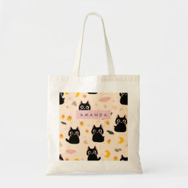 Personlig Mysigt Fall Halloween Cute Black Cat Tygkasse