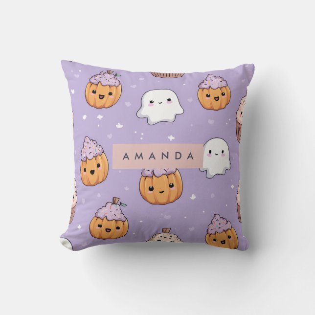 Personlig Mysigt höstblomma Pumpkin Cupaka Kudde (Framsida)