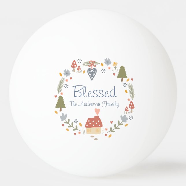 Personlig: Mysigt Land Cottage Hygge Pingisboll (Framsidan)