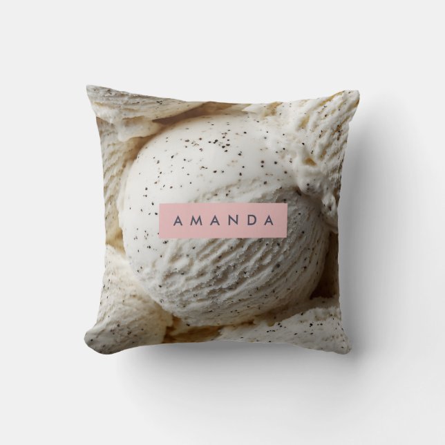 Personlig Mysigt Vanilla Bean Ice Cream Aesthetic Kudde (Framsida)