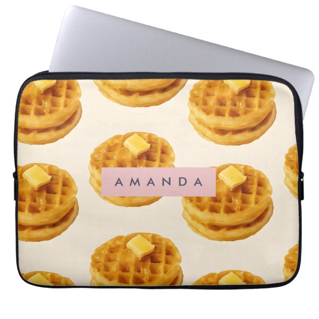 Personlig Mysigt Waffle Breakfast Mönster Laptop Fodral (Framsidan)