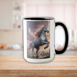 Personlig Mystic White Unicorn Mugg