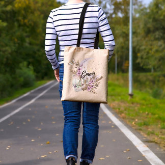 Personlig Mystical Boho Lavender Anemone Måne Tygkasse