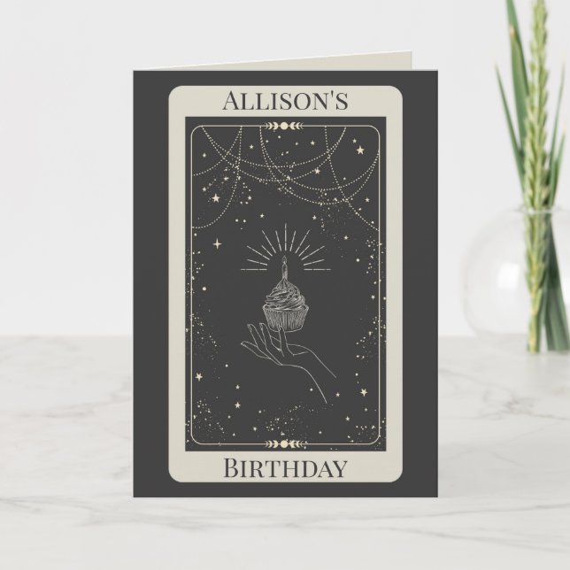 Personlig Mystical Navy Tarot Fortune Birthday Kort (Framsida)