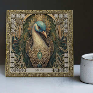 Personlig Mystical Peacock Jeweled Splendor Kakelplatta