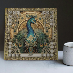 Personlig Mystical Peacock Jeweled Splendor Kakelplatta