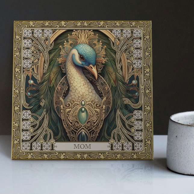 Personlig Mystical Peacock Jeweled Splendor Kakelplatta (Skapare uppladdad)