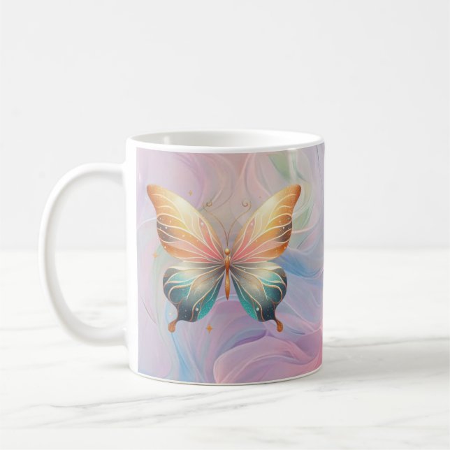 Personlig Mystisk Fjärilsmugg Kaffemugg (Vänster)